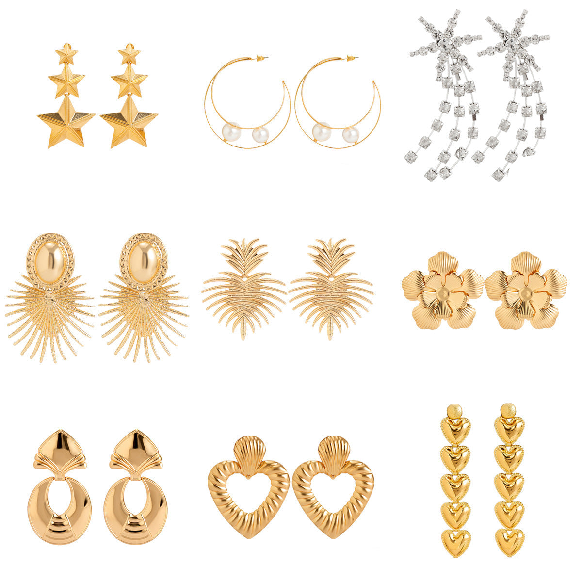 Wholesale Personalized business cool style heart-shaped burr earrings